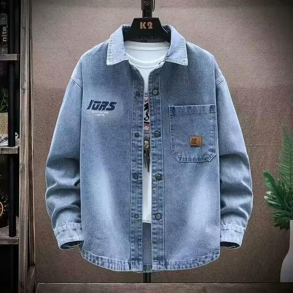 Autumn Winter Hooded Brand With Velvet Denim Coat For Boys And Teenagers, Trendy Artistic Collar Jacket, Casual Long_viptrois.com