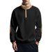 European And Cross-Border New American Style Retro Patchwork Embroidery Half-Zip Men's Plus Size Long Sleeve_viptrois.com