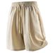Men's Clothing Summer Men's Loose Thin Linen Embroidered Shorts Plus Size Casual Beach Straight Leg Pants Fashion_viptrois.com