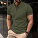 Men's Clothing Solid Color Short Sleeved Button Pocket T Shirt_viptrois.com