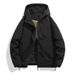 Men’s Winter Hooded Jacket – Thickened Polyester Cotton, Windproof & Water-Resistant Outdoor Coat (Black/Green/Pink/Grey/Purple, S-3XL)_viptrois.com