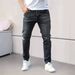 Men's Slim Fit Ripped Jeans | Distressed Skinny Denim Pants With Faded Wash | Stretch Comfort Tapered Leg For Casual Street Style_viptrois.com