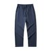 Unisex Loopback Jogger Pants – Minimalist Drawstring Cuffs, Mid-Rise Cotton-Blend Straight Leg (S-2XL, Black/Navy/Olive/Stone)_viptrois.com