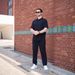 Men's Summer Short Sleeve Shirt & Pants Set - Lightweight Casual Polyester Blend With Floral Embroidery, Comfortable Outdoor Outfit_viptrois.com