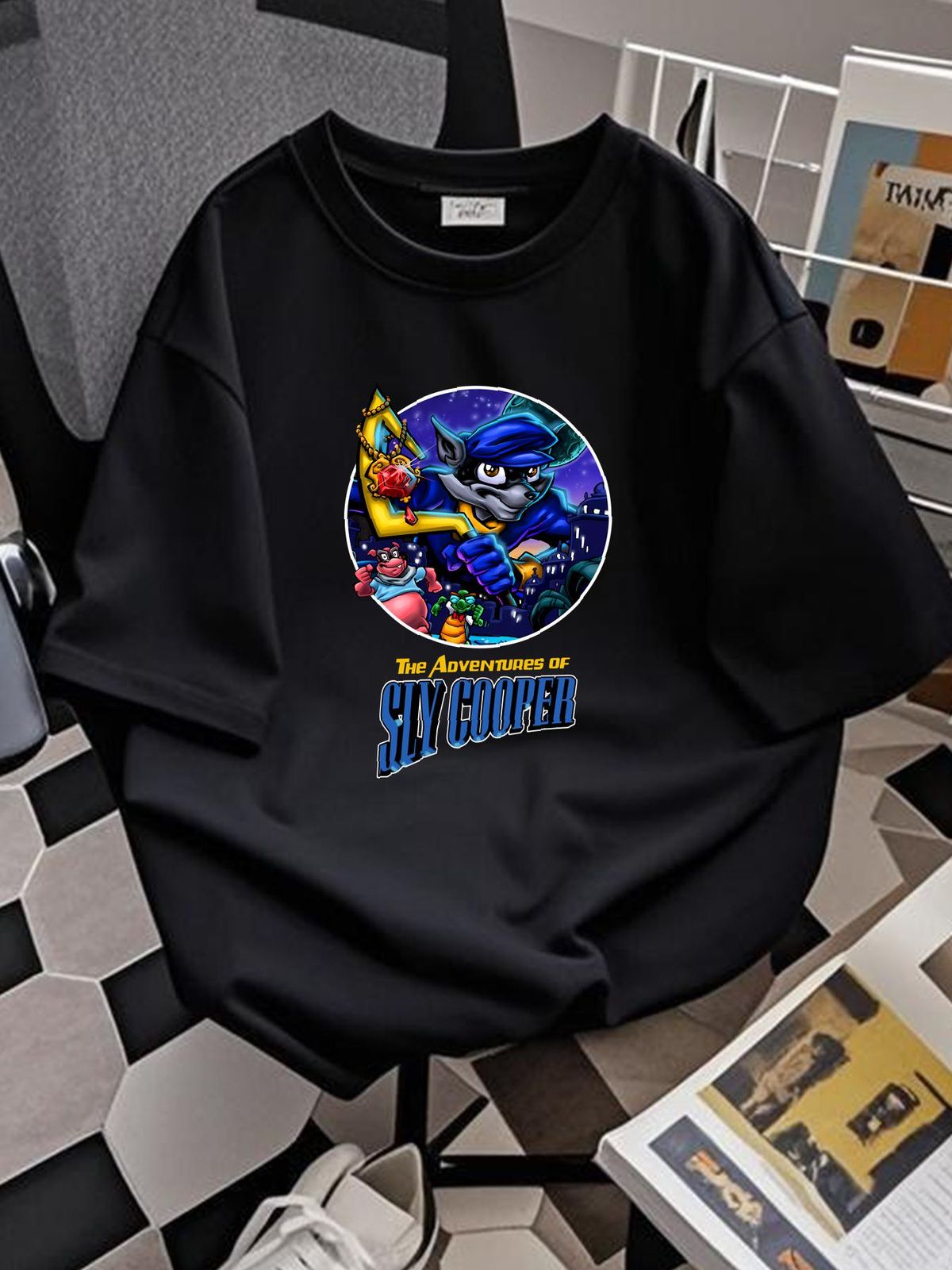 The Adventures Of Sly Cooper Video Game T Shirt Size Large Versatile Summer Fashion Stretched Graphic Designer Clothes Unisex Streetwear Stylish_viptrois.com
