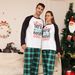 Family Christmas plaid letter cartoon family Christmas printed home dress pajamas_viptrois.com
