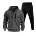 Men's Clothing Spot 220g Multi Zipper Pocket Men's Sports Suit Spring And Autumn Cross Border Plus Velvet Men's Pullover Two Piece Suit_viptrois.com