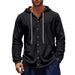Spring And Autumn American-style Loose Men's Loose Linen Casual Simple Beach Hooded Long-sleeved Shirt Men_viptrois.com