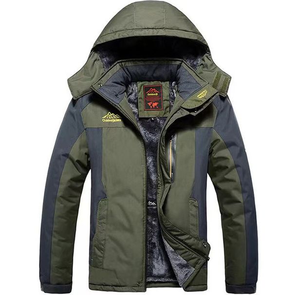Men’s Winter Thermal Jacket – Waterproof Windproof Fleece-Lined Hooded Coat For Hiking, Camping & Outdoor Adventures (Black, Navy, Army Green, Red)_viptrois.com