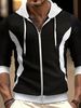 2025 European And American Autumn/winter Casual Waffle Fabric Color-blocking Hooded Zipper Long-sleeved Men's Jacket_viptrois.com
