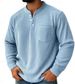 2025 Men's New Solid-color Corduroy Three-button Shirt Collar Men Polo_viptrois.com