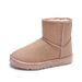 Leather exit waterproof snow boots winter cotton warm shoes with fleece short leg women's boots_viptrois.com