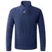 Men's Business Casual Knit Sweater With Turn-Down Collar, Slim Fit Pullover For Autumn & Winter, Warm & Stylish, Machine Washable_viptrois.com