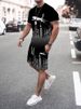 Unbeatable Quality Summer Men's Mesh Round Neck T-shirt+shorts Two-piece Printed Sports And Casual Short Sleeved Set For Men_viptrois.com