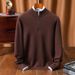 "Men's Semi-Zip Wool Sweater - Premium Knit Pullover For Autumn & Winter, Midweight Comfort With Stylish Half-Zip Design"_viptrois.com