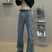 Men's Clothing Retro Letter Jacquard Jeans Men's Spring And Autumn High Street Full Print Pants Straight Leg Flared Pants Trend_viptrois.com