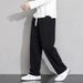 Men's Solid Color Casual Pants With Drawstring Waist & Pockets | Straight & Tapered Leg Options For Daily Wear_viptrois.com
