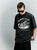 Summer Washed Cotton T-Shirt, Men's Summit Club Switzerland Print, Luxury Casual Style, Oversized Tee_viptrois.com