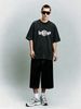 Vintage Sticky Note & Letter Graphic 230G Washed Cotton Oversized T-Shirt Men's Casual Luxury Short Sleeve Summer Tee_viptrois.com