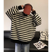 New retro striped sweater for men in autumn and winter, loose and lazy style, versatile and simple base knit sweater jacket_viptrois.com
