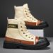 European Warm Series Shoes Martin 2025 Summer New Thick-Soled Canvas Casual Men's Workwear Versatile Motorcycle Outdoor Ankle Boots_viptrois.com