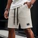 Men's Clothing Men's Summer Sports Casual Mid Length Striped Shorts Breathable Loose Fit Five Point Beach Pants Trendy Style_viptrois.com