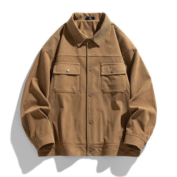 Corduroy For Men, Spring And Autumn New Style Workwear, Multi Pocket Lapel, Trendy Casual Cardigan, Loose Jacket_viptrois.com