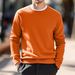 Men's Slim Fit Round Neck Wool Blend Knit Sweater - Lightweight & Stretchy For Casual & Office Wear_viptrois.com