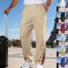 Heavyweight Men's Casual Trousers Loose Fit Hip Hop Style Button Down Color Blocked Sporty Straight Leg For Spring And Autumn_viptrois.com