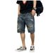 Denim Shorts For Men In Summer, Thin Cut, Ripped, Versatile, Slim Fit, Straight Leg, Trendy Korean Version, Five Point_viptrois.com