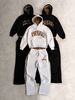 Streetwear Hoodie & Pants Set - Stylish Leopard Print & Letter Embroidery - Unisex Casual Outfit (Grey/Black, S-xl)_viptrois.com