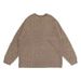 Solid Gray American Retro V-Neck Men's Autumn Winter Lazy Style Loose Knitwear Coat Sweater_viptrois.com