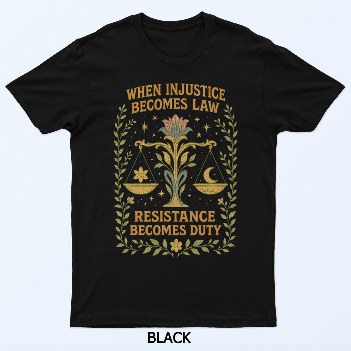 Vintage Floral When Injustice Becomes Law Rbg Shirt Women T-Shirt Mens Womens Tees Top_viptrois.com