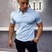 Men's Clothing Summer New Polo Shirt Men's Hot Business Casual Woolen Top Short Sleeve Elastic_viptrois.com