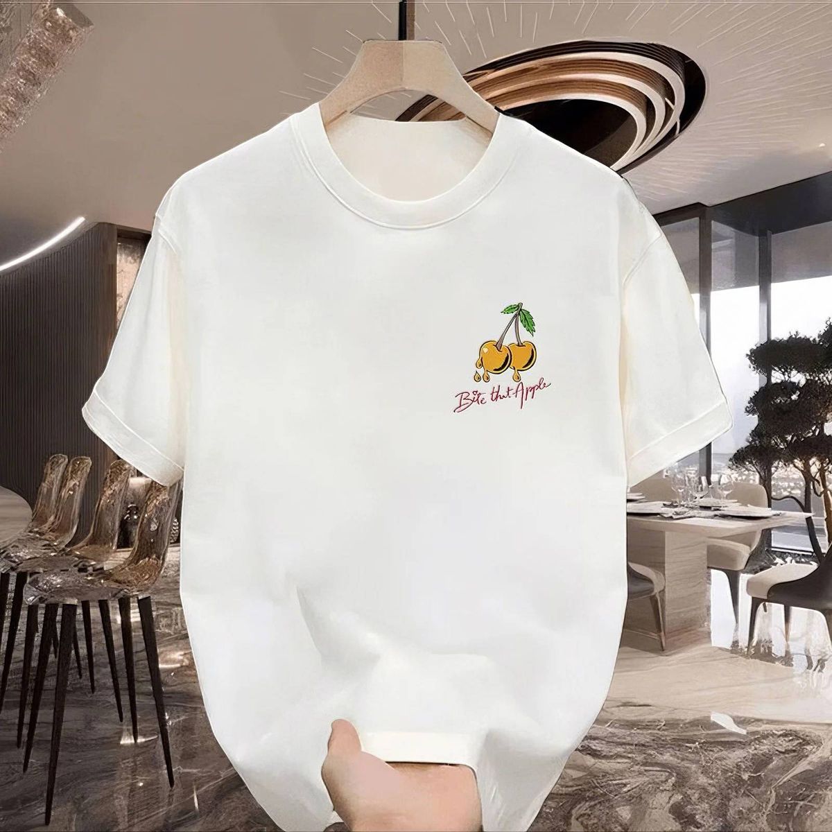 2025 Summer Loose Men And Women Pullover 100% Cotton Short Sleeve T-shirt_viptrois.com
