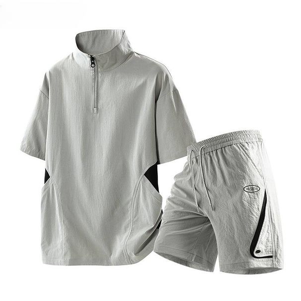 Men's Clothing Summer Casual Large Size Suits Short Sleeved T Shirts Five Point Shorts Loose Summer Suits_viptrois.com
