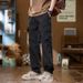 Straight-leg Work Pants For Men In Autumn And Winter, Loose And Multi-pocket Men's Pants, Casual Pants, Long Pants With Fleece, Durable_viptrois.com