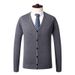 Men's Wool Blend V-Neck Cardigan Sweater - Stylish Casual Long Sleeve Vest Coat For Fall (Plaid & Camouflage Patterns)_viptrois.com