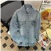 Men's Clothing Diamond Denim Jacket Men's Spring And Autumn American Fashion Brand Cool Top Design Loose Couple Jacket_viptrois.com