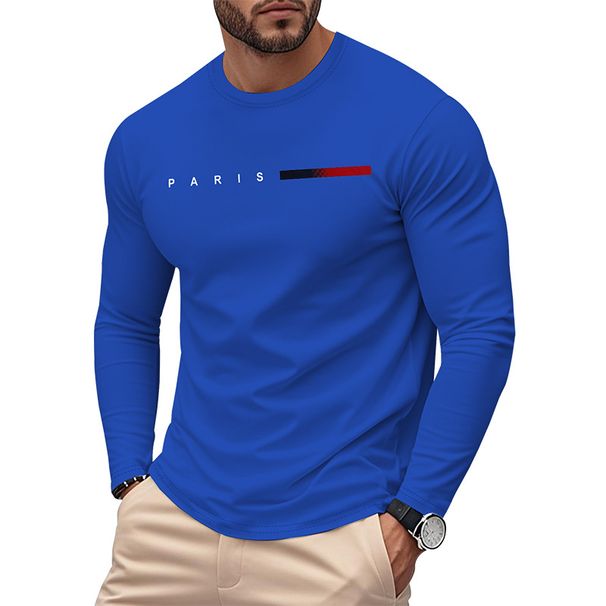 Men's Casual Printed Long Sleeved T Shirt New Tops Hot Selling Bottoming Shirt Trend_viptrois.com