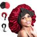 Large double layer silk nightcap with satin hair cap for women with contrasting color satin curly hair cap silk beauty cap_viptrois.com