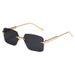 Chain Temple Sunglasses - Oversized Retro Frames With Frameless Trim For Fashionable Looks_viptrois.com