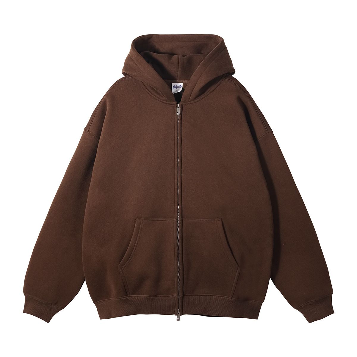 Men's Fleece Zip-Up Hoodie – Streetwear Essential With Silver Zipper & Drop Shoulder (S-XXXL)_viptrois.com