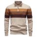 High Quality Fashion Casual Pullover Men's Cotton Stand Collar Half Zipper Splicing Long Sleeve Slim Keep Warm Sweater_viptrois.com