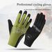 Men's Cycling Gloves Ice Silk Sun Protection Breathable Mesh Bicycle Elastic Non Slip Long Finger Fitness Gloves Touch Screen_viptrois.com