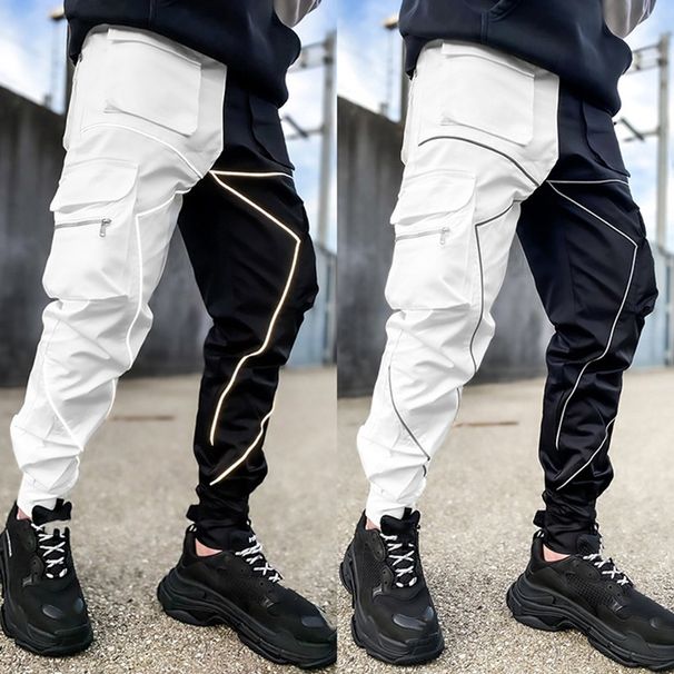 Men's Spring And Autumn Casual Pants, Large-sized Personalized Cargo Pants, Men's Trendy Brand Fashionable Sportswear Pants_viptrois.com