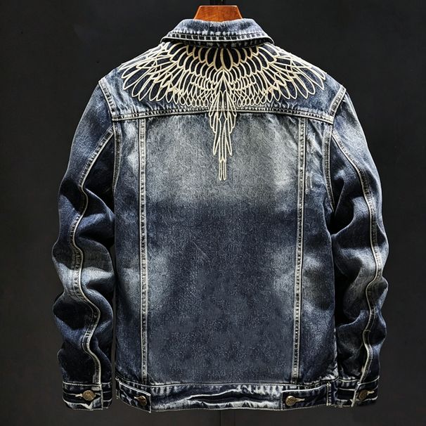 Men's Clothing High End Brand Classic Embroidered Denim Jacket Men's Autumn New Slim Trend Retro Jacket Tops_viptrois.com