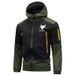 Unisex Windproof Hooded Jacket - Lightweight Polyester Outdoor Sportswear With Side Pockets, Casual Streetwear For Teens & Young Adults (Army Green,_viptrois.com