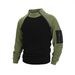 European Fit Fleece Pullover – Textured Sleeve Detail & Thermal Brushed Lining (Army Green, Cream, Navy)_viptrois.com