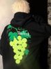 New grape tennis hooded thick hoodie with men's spring and autumn pattern design, loose fit hoodie jacket top_viptrois.com